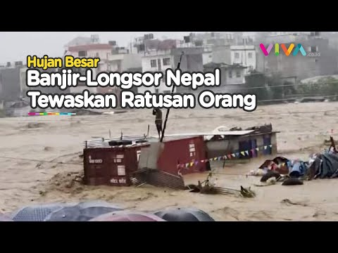 Penampakan Banjir Bandang dan Longsor dahsyat di Nepal