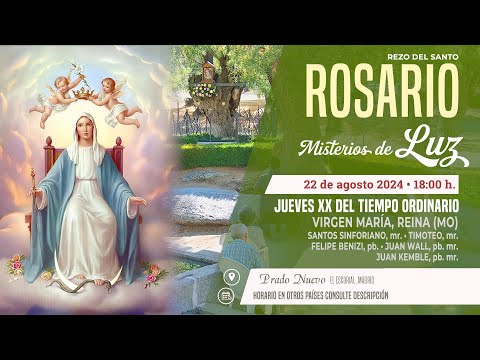 SANTO ROSARIO de hoy Jueves (Misterios Luminosos) en DIRECTO desde PRADO NUEVO a las 18:00 h.