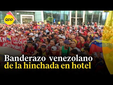 Hinchas venezolanos realizan banderazo en hotel de concentración