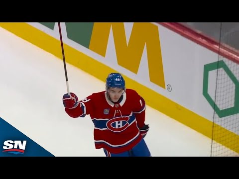 Canadiens Lane Hutson Banks One In Off Canucks Quinn Hughes