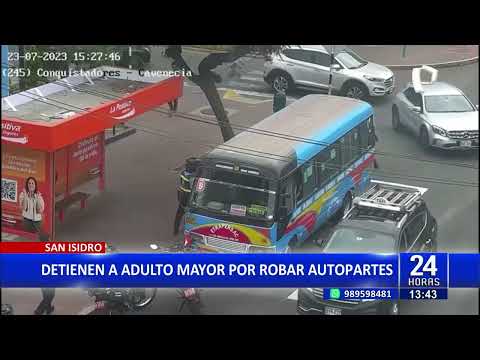 San Isidro: detienen a adulto mayor por robar autopartes con desarmador