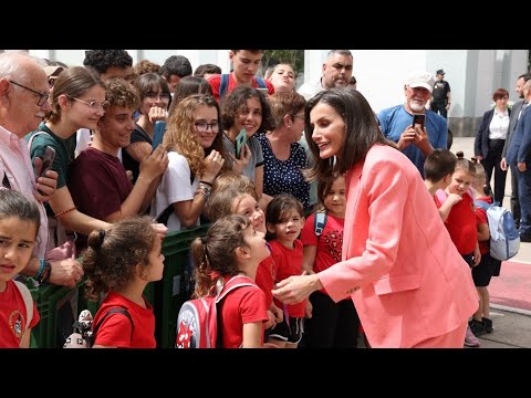 Queen Letizia dons a chic trouser suit to attend national awards ceremony with King Felipe