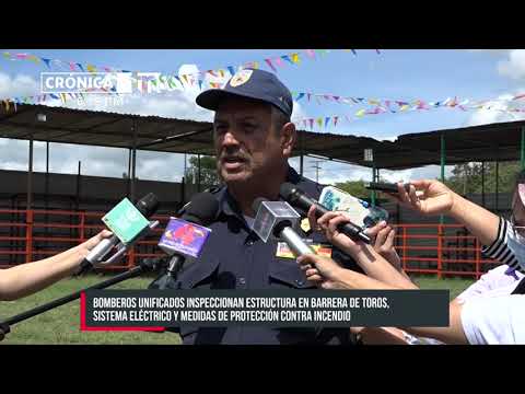 Bomberos inspeccionan estructura en barrera de toros en Tiscapa - Nicaragua