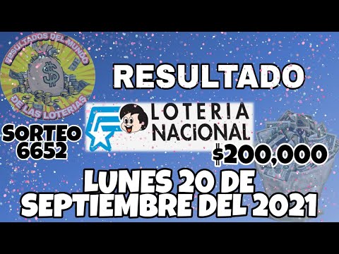 RESULTADO LOTERÍA NACIONAL SORTEO #6652 DEL LUNES 20 DE SEPTIEMBRE DEL 2021 /LOTERÍA DE ECUADOR/