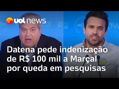 Datena pede indenização de R$ 100 mil a Pablo Marçal por queda em pesquisas