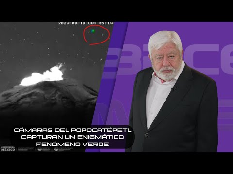 Cámaras del Popocatépetl capturan un enigmático fenómeno verde