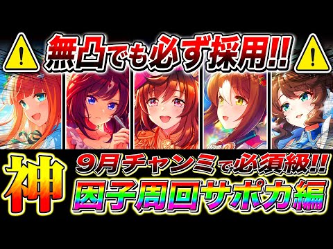 【ウマ娘】持ってたら無凸でも必ず採用しろ!!秋華賞9月チャンミ因子周回サポカまとめ!!優先すべき白因子/必須スキル/京都2000m【ウマ娘 新シナリオ 無人島 チャンピオンズミーティング】