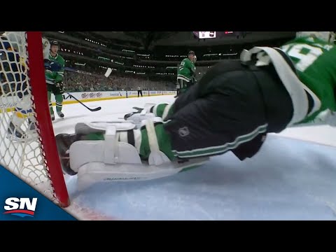 Jake Oettinger Gets Airborne To Rob Scott Perunovich Of Goal