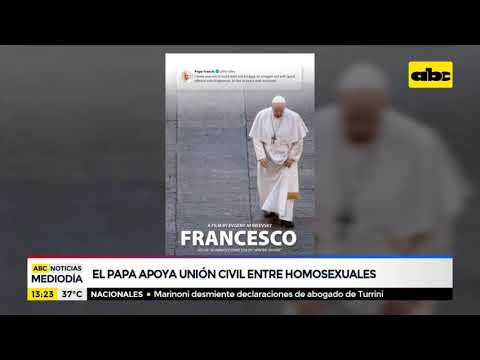 El Papa Francisco apoya la unión civil entre homosexuales