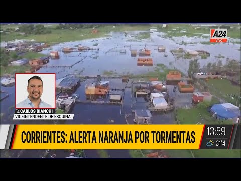 Corrientes: temporal e inundación en la localidad de Esquina
