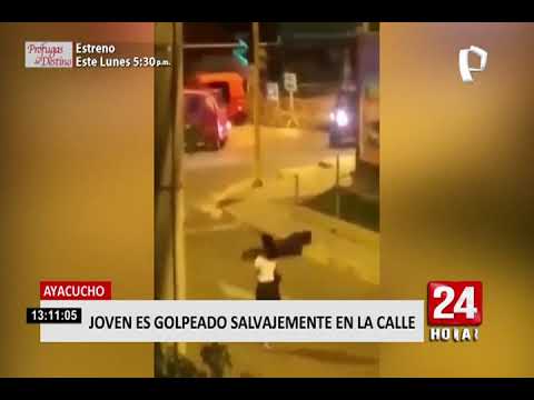 Ayacucho: captan brutal golpiza a un joven en la calle