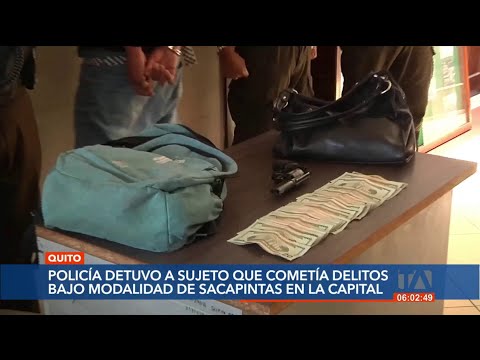 Un hombre fue detenido por haber robado a una mujer bajo la modalidad de saca pintas en Quito