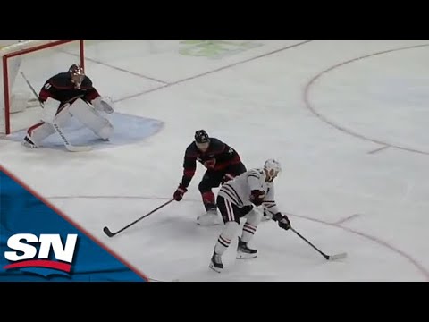 Blackhawks Foligno Pots Slick Spinning Backhand Goal Off Perfect Feed From Bedard