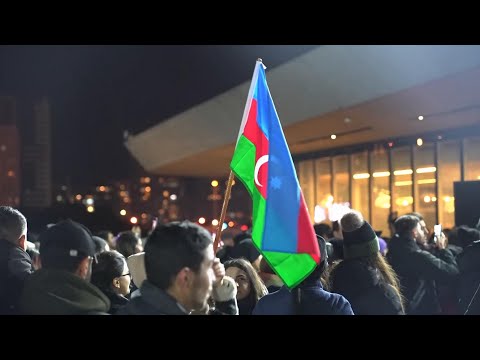 Azerbaijani in Baku celebrate Aliyev re-election