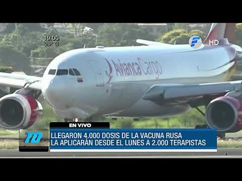 Llegaron las 4000 dosis de la vacuna rusa a Paraguay