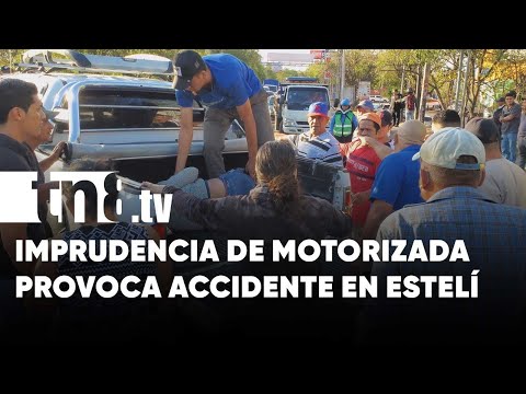La imprudencia de una motorizada provoca choque en Estelí - Nicaragua