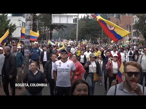 Tens of thousands of Colombians protest against the leftist president's reform agenda