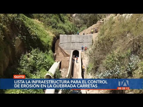 Quito: Culminó la construcción del túnel en la quebrada Carretas que evitará la erosión de la tierra