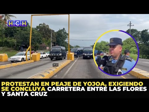 Protestan en peaje de Yojoa, exigiendo se concluya carretera entre Las Flores y Santa Cruz