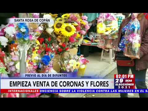 En vísperas del día de Difuntos l En apogeo venta de flores y coronas en Santa Rosa de Copán