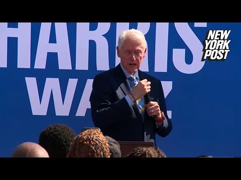 Bill Clinton visibly trembles while stumping for Kamala Harris in Georgia