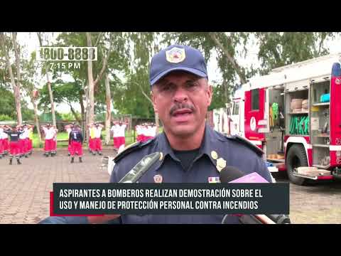 Bomberos hacen demostración de equipos para extinción de incendios - Nicaragua