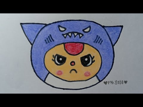 My Sky Channel สอนวาดรูปเบบี้ทรีฉลาม​Drawing​a​cute​baby​three​sharkMySkyCh