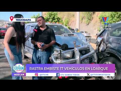 Rastra embiste 17 vehículos en Loarque