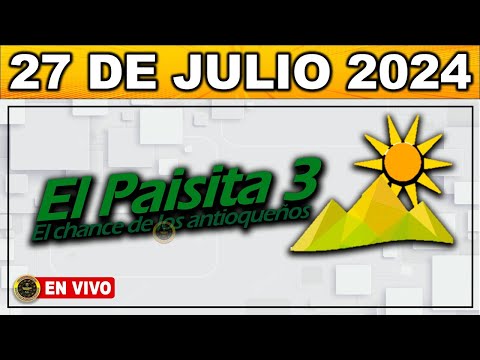 Resultado PAISITA 3 SÁBADO 27 de julio 2024 #chance #paisita3