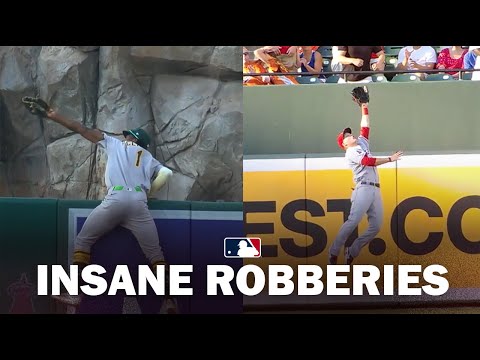 INCREDIBLE Home Run Robberies! (Denzel Clarkes grab & similar from Mike Trout, Ken Griffey Jr.)