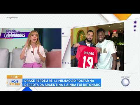 Drake perde 300 mil dolares ao apostar na derrota da Argentina pela Copa América