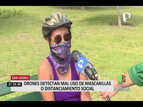 San Isidro: usan drones con megáfonos para advertir uso de mascarilla