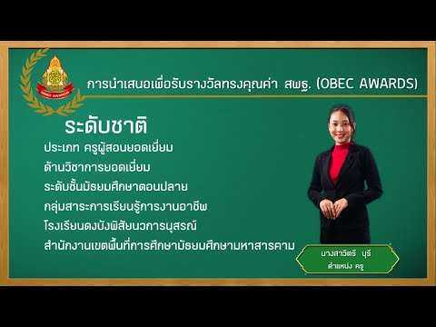 นำเสนอผลงานเพื่อขอรับรางวัลOB