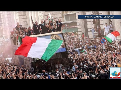 Italia estalla en júbilo al recibir a los campeones de la Eurocopa 2020