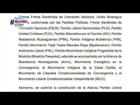 Consejo Supremo Electoral de Nicaragua autorizó Constitución de Alianzas