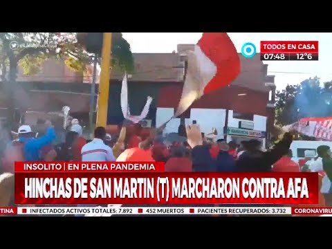 Los hinchas de San Martín de Tucumán salieron a las calles en plena cuarentena