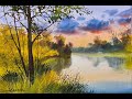 Watercolour painting tutorial  Calm Lake