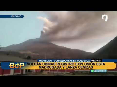 Volcán Ubinas: registran explosión esta madrugada que generó caída de cenizas