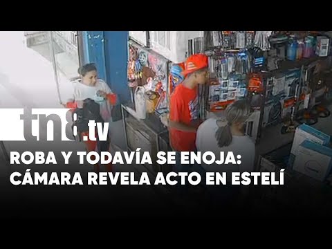 Roba un termo en una tienda de Estelí y todavía se enoja (VIDEO)