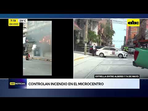 Incendio en el microcentro de Asunción