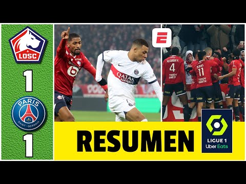 PSG dejó escapar puntos en el último suspiro ante Lille, tras empate 1-1. Gol de Mbappé | Ligue 1