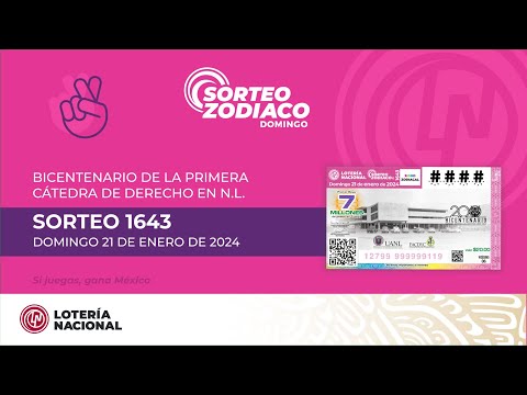 Sorteo Zodiaco No. 1643  EL BICENTENARIO PRIMERA CÁTEDRA DE DERECHO EN EL ESTADO DE NUEVO LEÓN