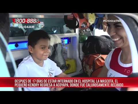 Niño que casi muere a manos de su padre regresó victorioso a Acoyapa - Nicaragua