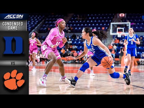 Acc Football Basketball 🏀 Duke vs. Clemson Condensed Game | 2021-22 ACC Women’s Basketball