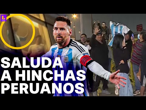 Lionel Messi saluda a hinchas tras llegada de Argentina a Perú