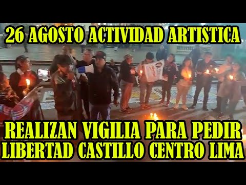 PROTESTAS CONTINUAN DESDE LA PLAZA SAN MARTIN DE LIMA EXIGIENDO LA LIBERTAD DE PEDRO CASTILLO..