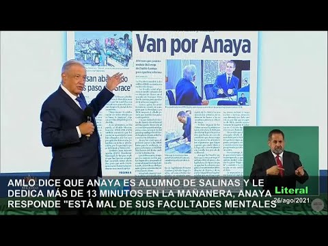 Salinas es maestro de Ricardo Anaya, dice AMLO y le dedica más de 13 minutos en la mañanera