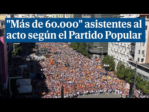 Previsiones desbordadas: el PP cifra en más de 60.000 los asistentes al acto contra la amnistía