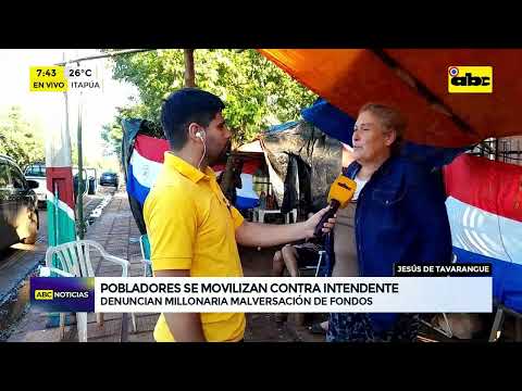 Pobladores de Jesús de Tavarangué se movilizan contra intendente del municipio