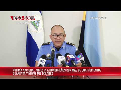 La Policía Nacional de Nicaragua arrestó a dos narcotraficantes Hondureños